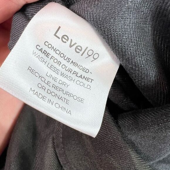 Level 99 Jumpsuit Womens Large Green Black Linen Midnight Camo Marlow Flight - Picture 7 of 13